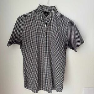 Topman Blue / Red Check Button Up Shortsleeved Oxford Shirt